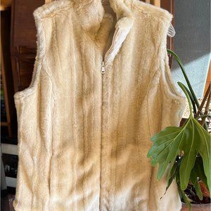 faux fur reversible vest